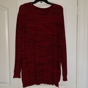 Red & black tunic sweater